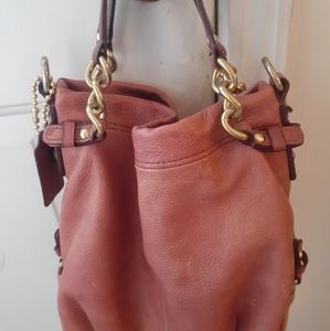 Coach Rose Mauve Pink Pebble Leather Tote. S/N  G0920-14142